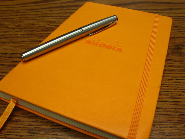 Rhodia Journal - orange, plus a silver pen