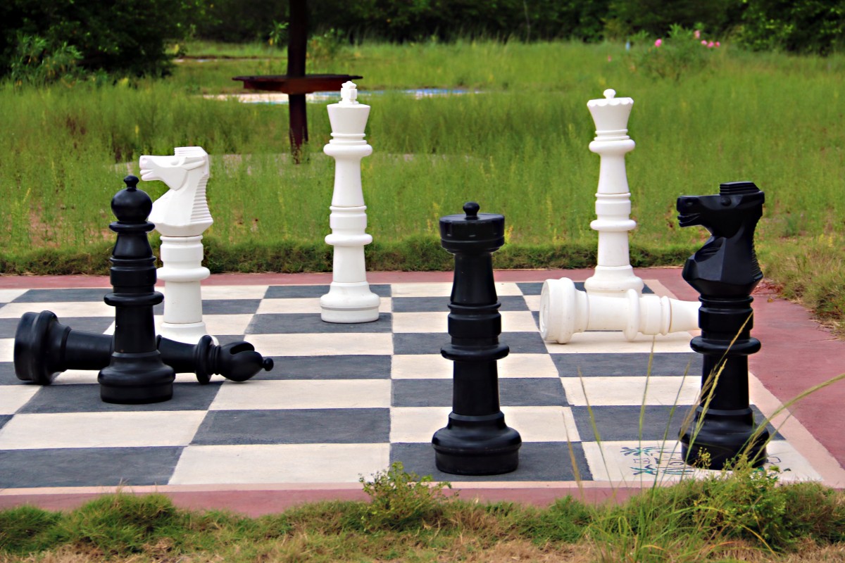 Large Outdoor Chess Board and Pieces