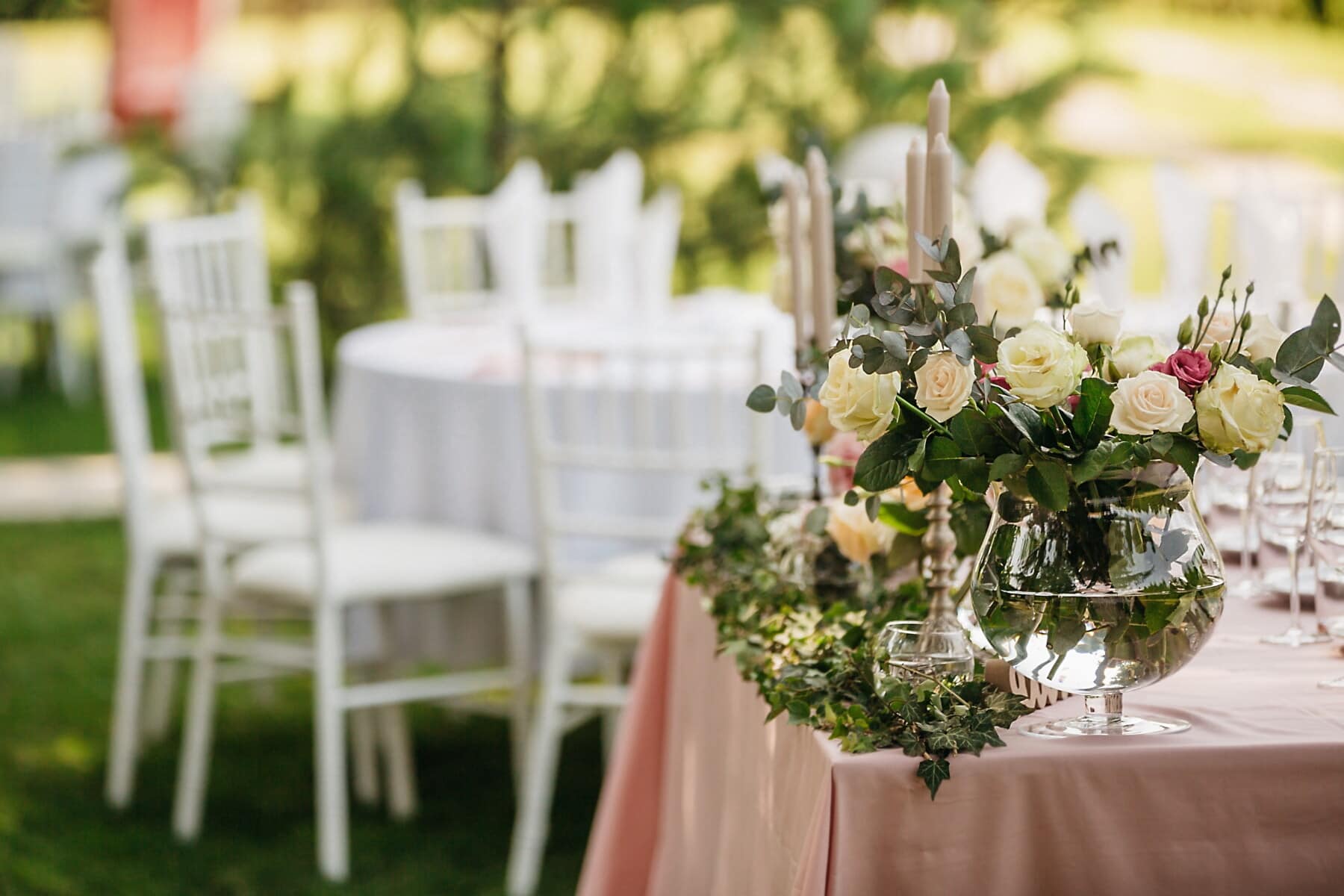 Set up for wedding reception